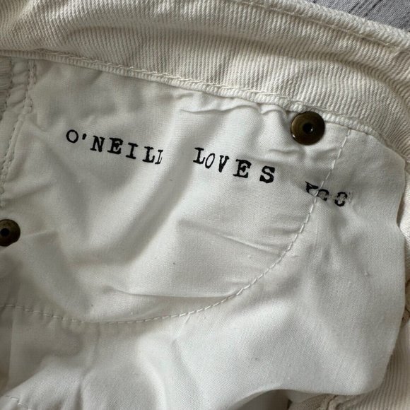 O'NEILL Button-Fly Nora Denim Cut-Off Jean Shorts BONE WHITE Size 7 - Picture 5 of 5